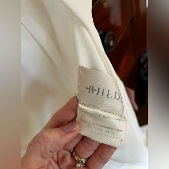 BHLD High Neckline Juliana Stretch Crepe Maxi Dress, side slit silhouette Size 2 - Picture 9 of 11